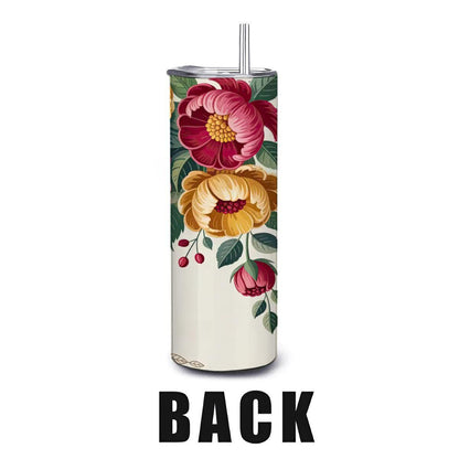 20oz Straight Stainless Steel Tumbler with Straw（Made in USA)